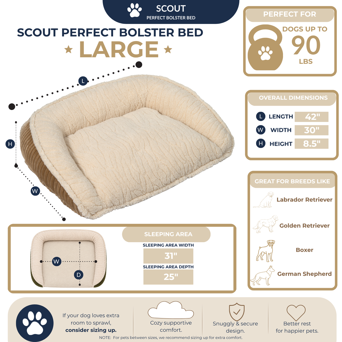 Purrfect Kingdom™ - Scout Bolster Pet Comfort Bed