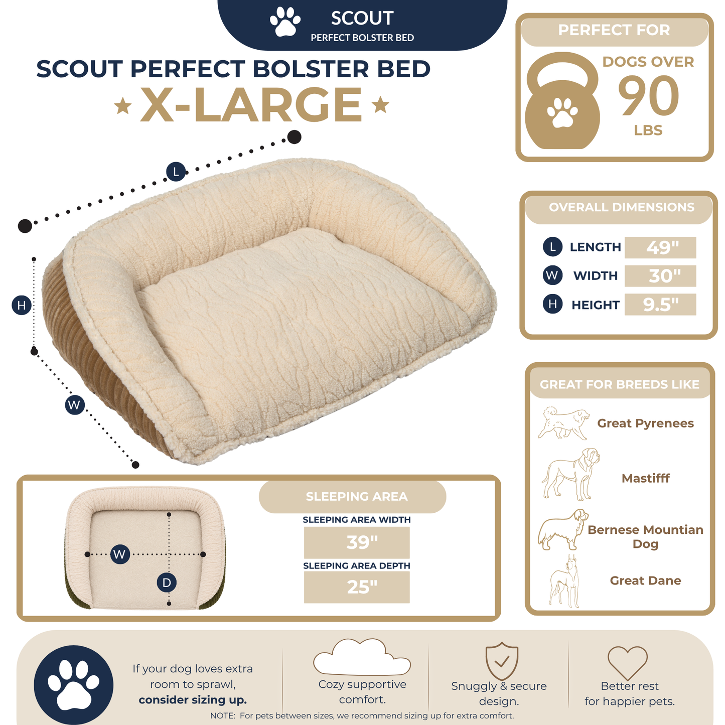 Purrfect Kingdom™ - Scout Bolster Pet Comfort Bed
