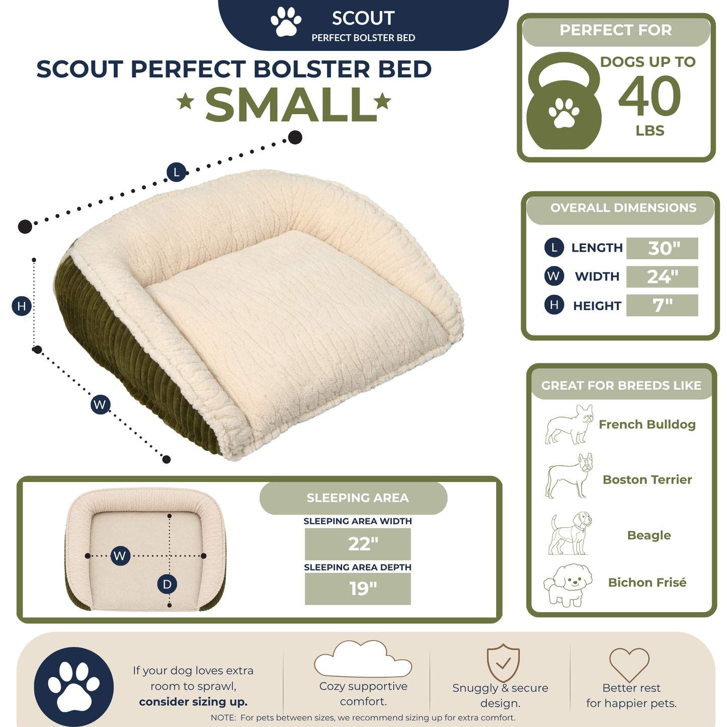 Purrfect Kingdom™ - Scout Bolster Pet Comfort Bed
