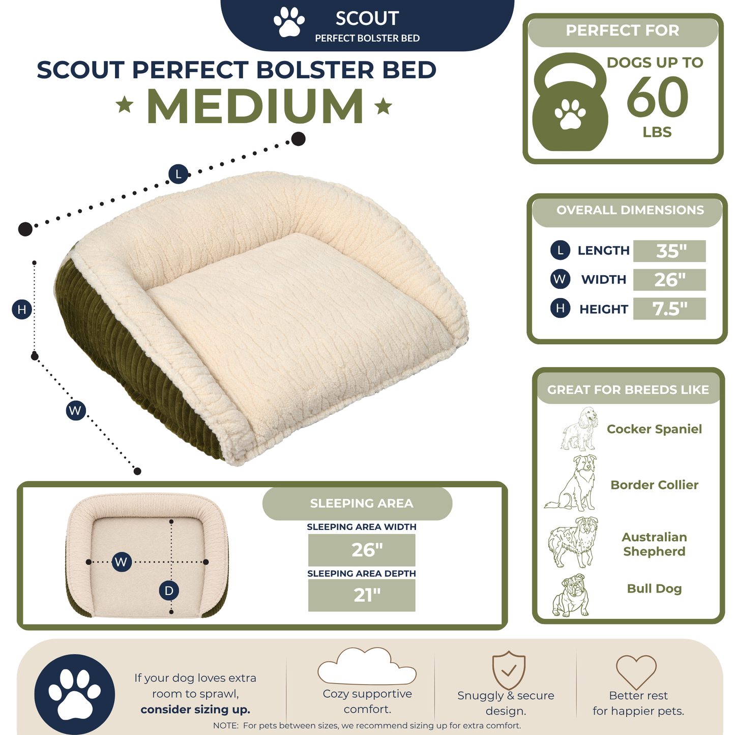 Purrfect Kingdom™ - Scout Bolster Pet Comfort Bed