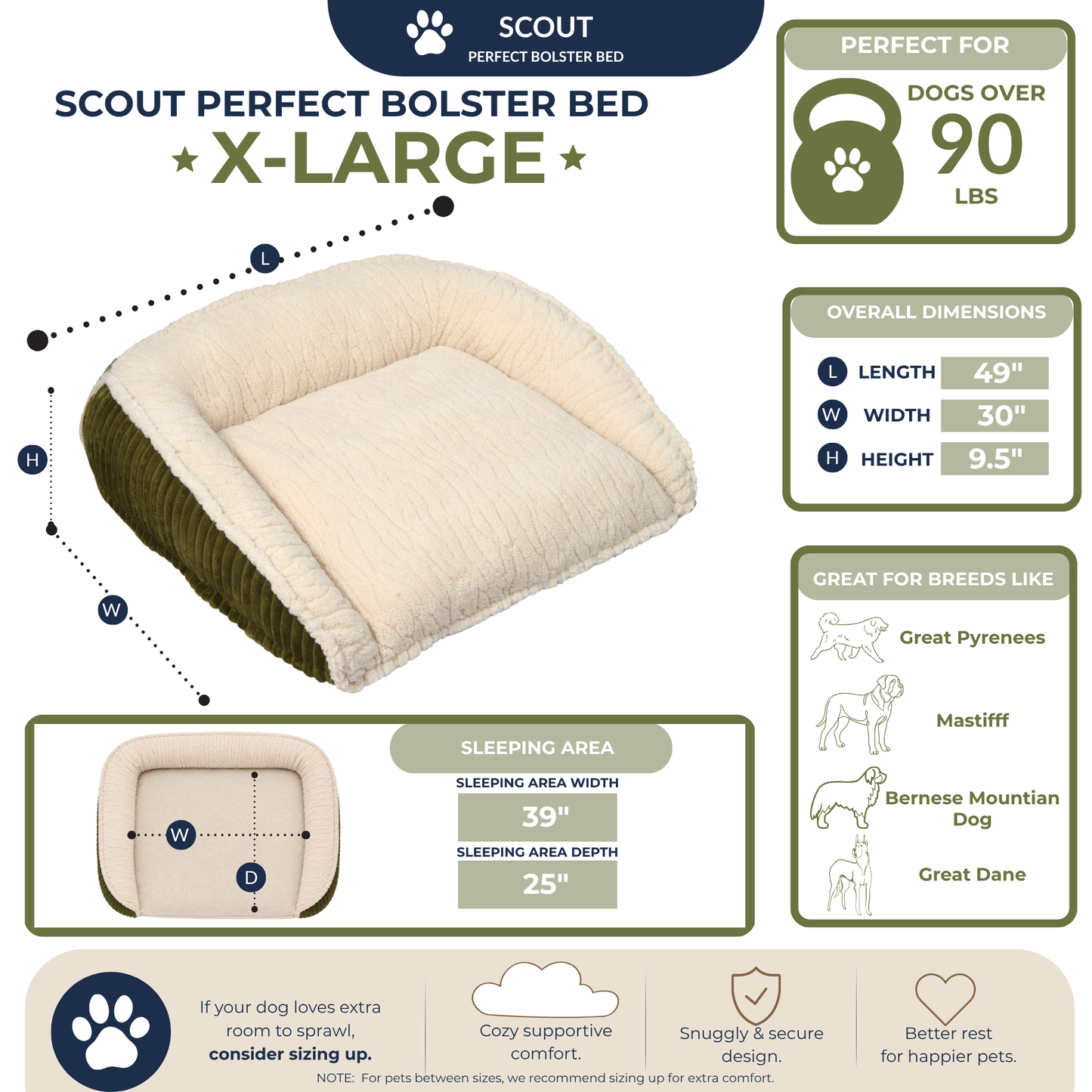 Purrfect Kingdom™ - Scout Bolster Pet Comfort Bed