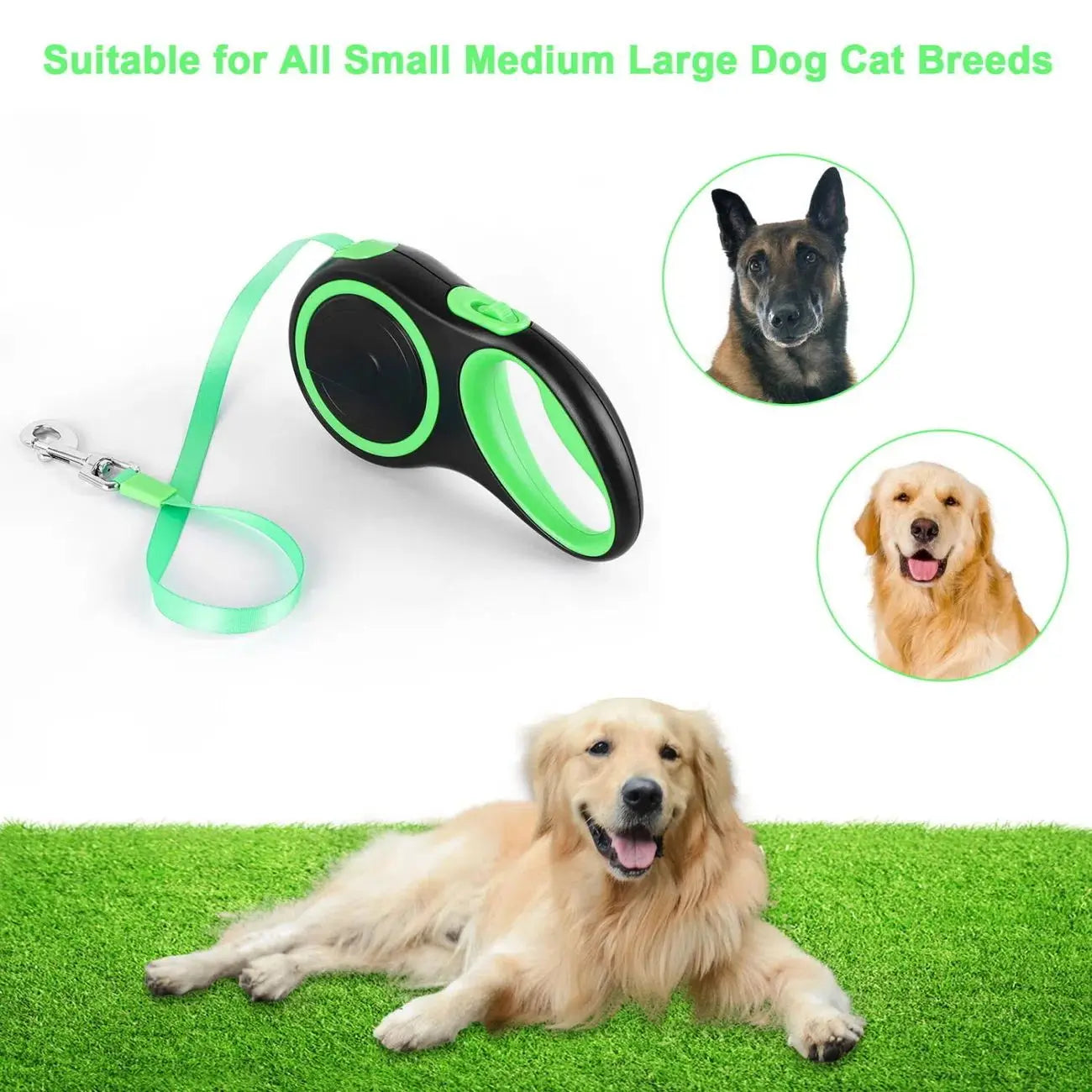 3m/5m Nylon Dog Leash Rope For Small Medium Large Dog Cat Running Lead Retractable Dog Leashes Cat Lead Pet Leash Collar Harness