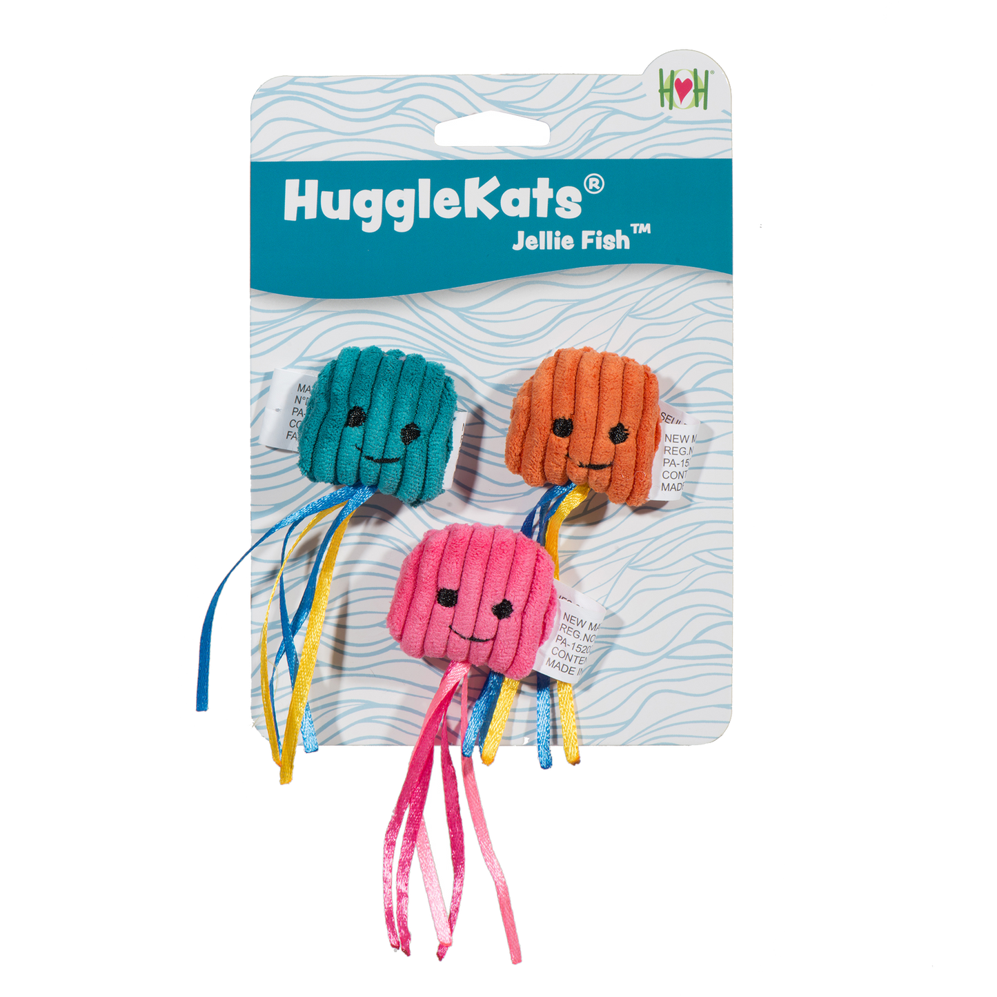 Cat Toy HuggleKats Jellie Fish Toys Pack for Daily Use Essen - main product image for cat toy