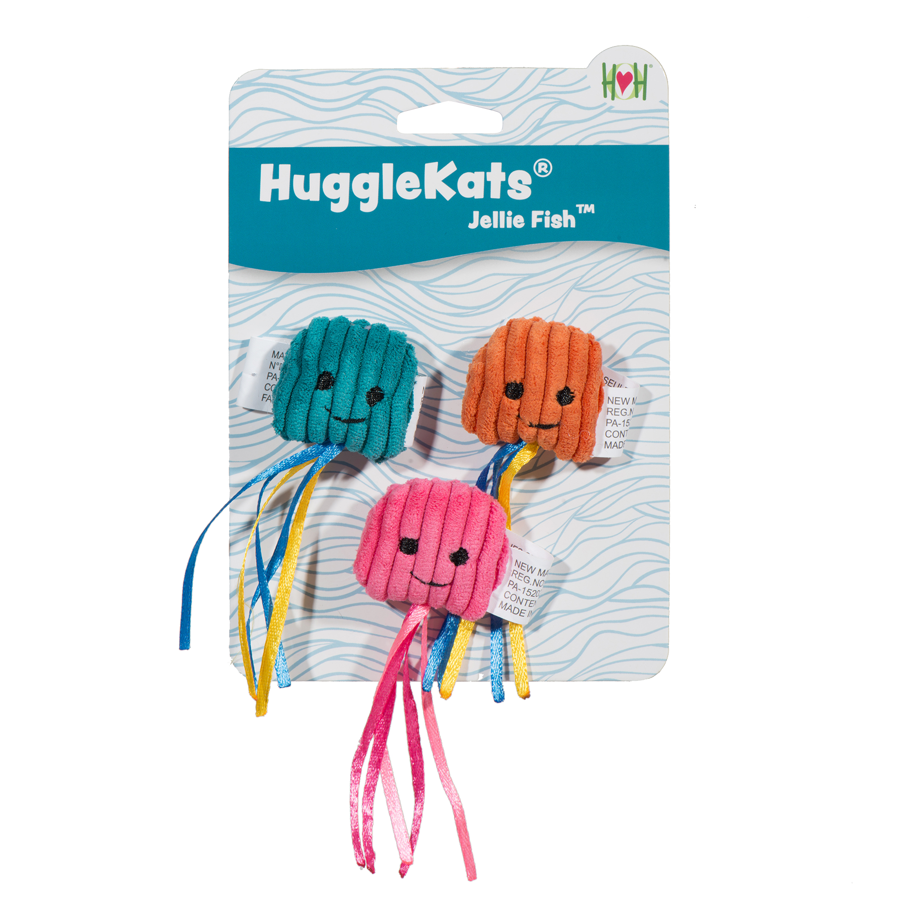 Cat Toy HuggleKats Jellie Fish Toys Pack for Daily Use Essen - main product image for cat toy