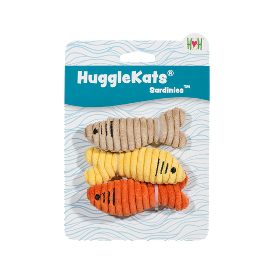 Interactive Crinkly Sardine Trio Plush Toys for Active Cats