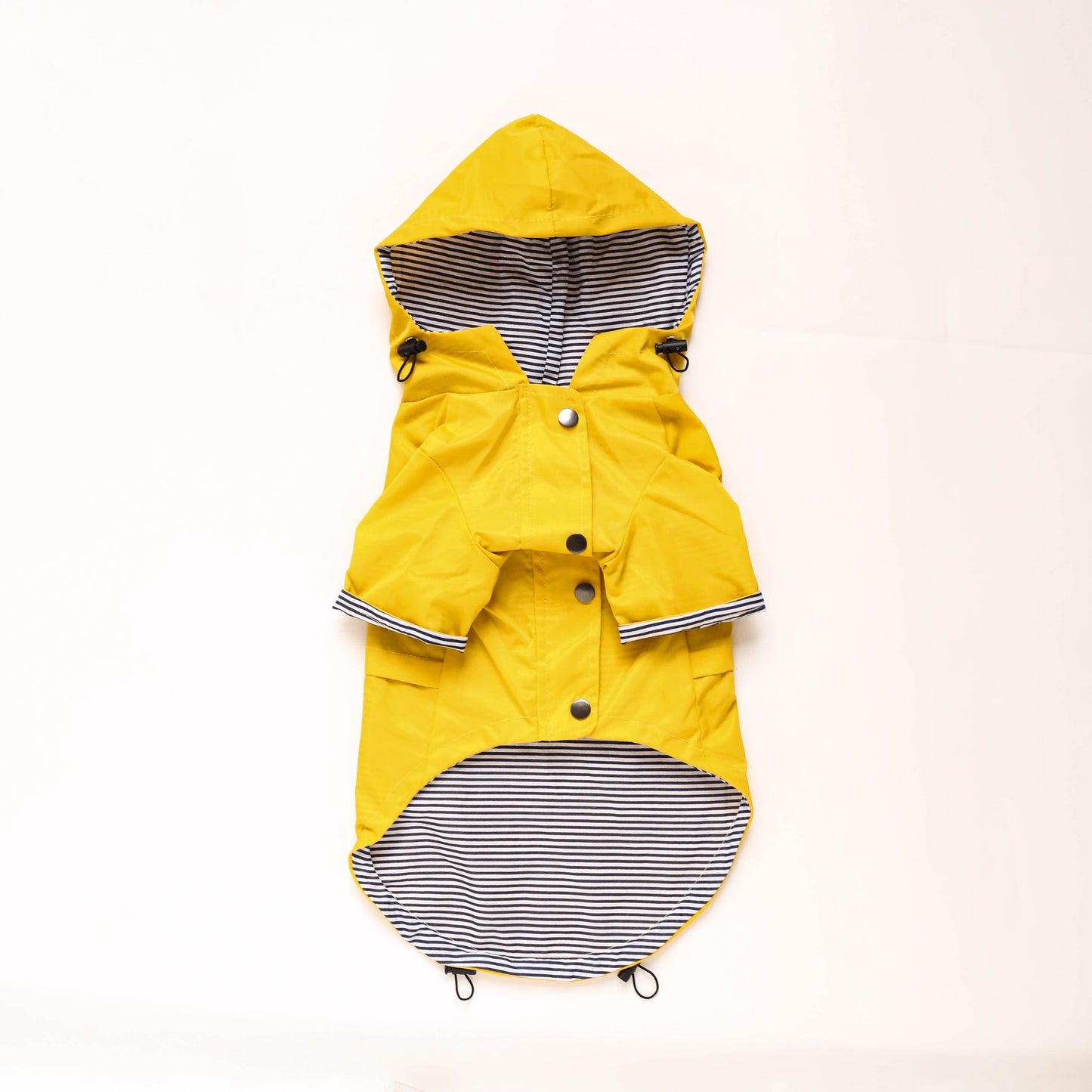 Dog Raincoat – Yellow Hooded Jacket with Storage Pockets
