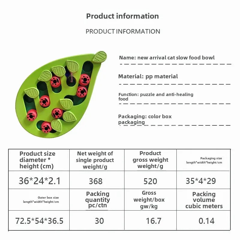 Cross-Border Pet Bowl Cat Slow Feeding Bowl Pet Educational Tool For Cats Amazon Best Seller New Model Dog Bowl Plastic Material - Purrfect Pet Kingdom
