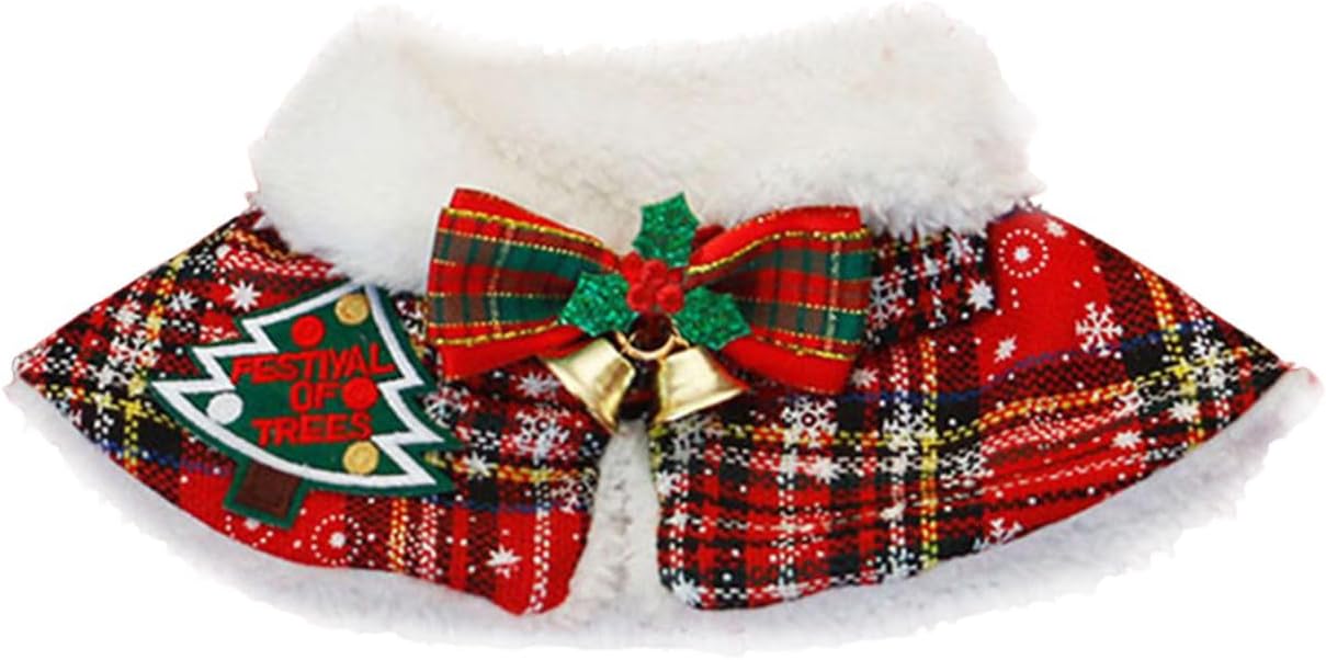 Dog & Cat Christmas Collar Cape • Sherpa Lined & Bells