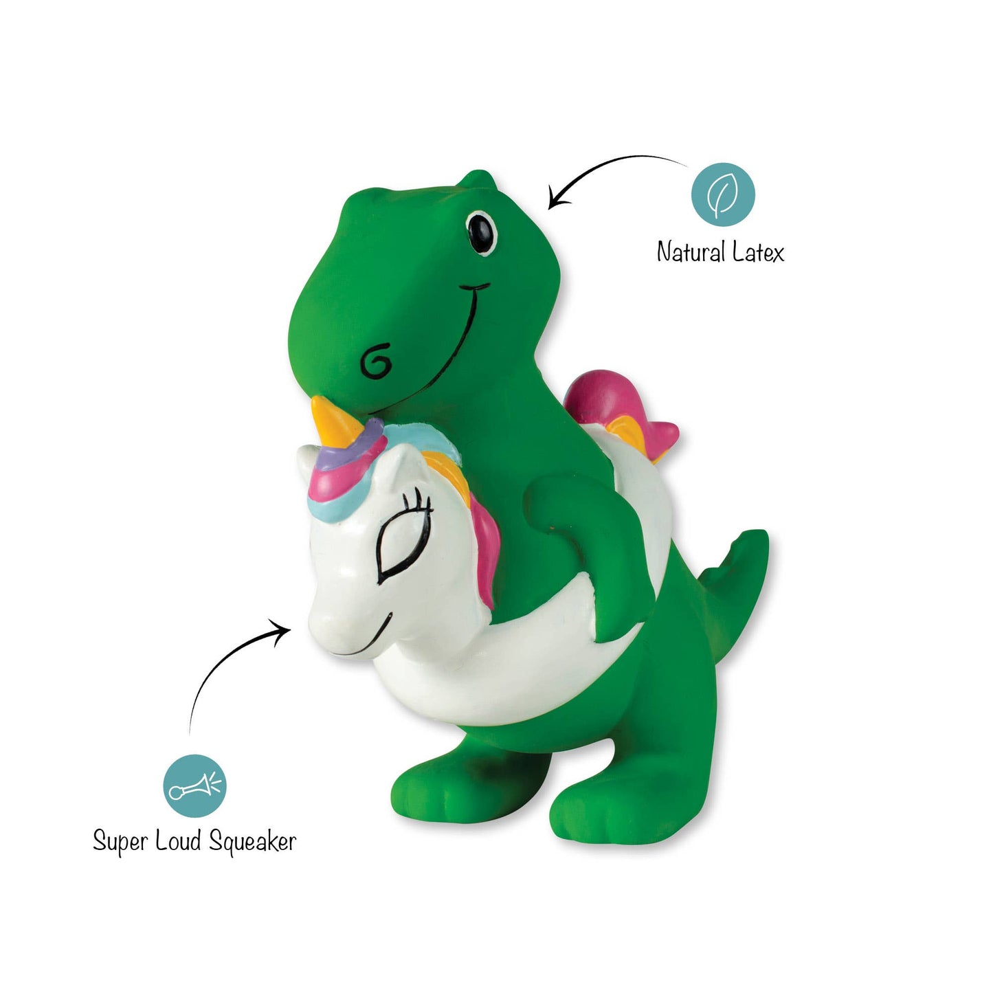 Pool Side Unicorn Floaty Rex Latex Dog Toy