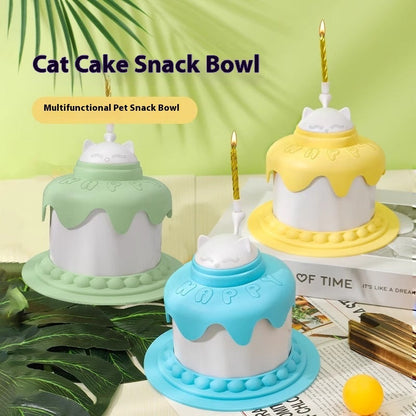 Cake-Shaped Slow Feeder Cat Bowl: Fun Mental Stim Mealtime