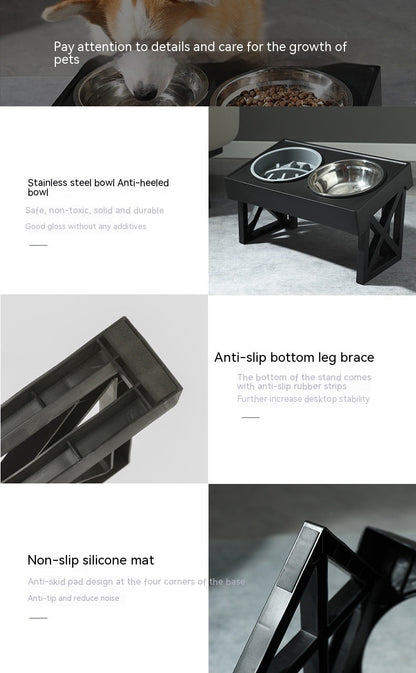 Pet Adjustable Elevated Stainless Steel Vertical Anti-choke