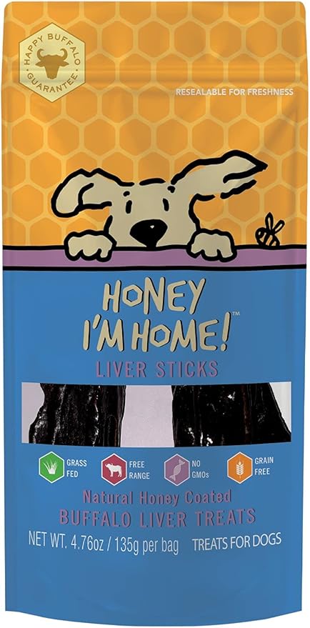 Honey I'm Home Buffalo Liver Sticks Dog Treats (4.76oz) - Dog Treats - The Family Pet