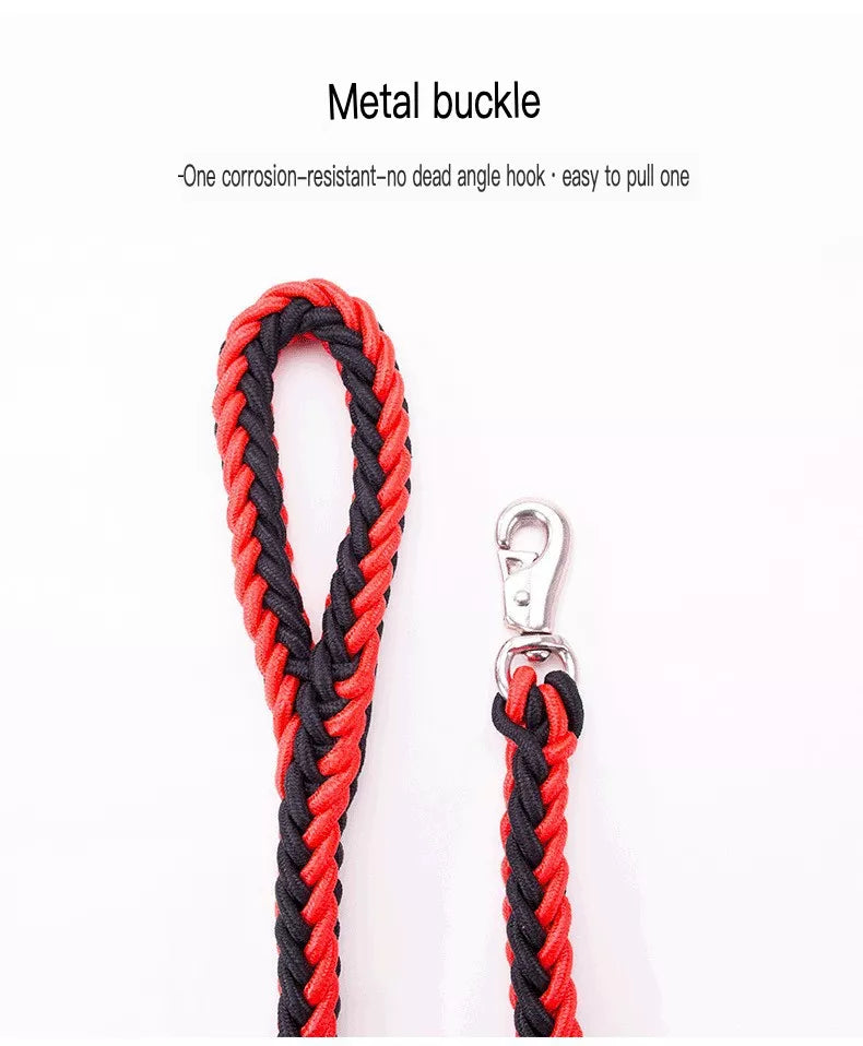 2 Piece Braided Rope Pet Leash with Metal Clasp