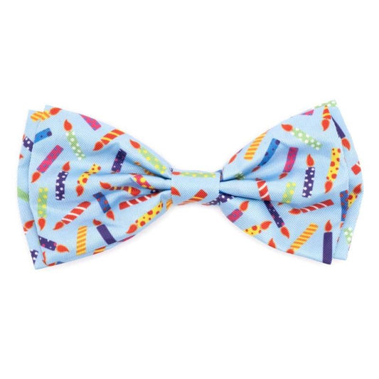 It's My Birthday Candles Blue Pet Bow Tie