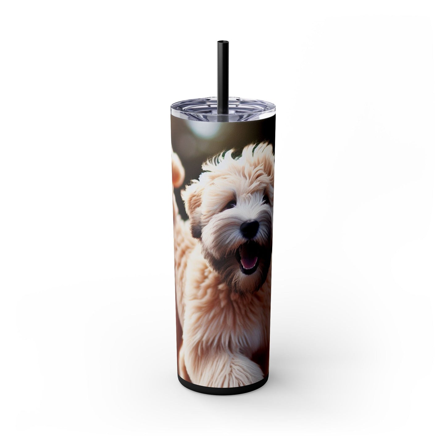 Soft Coated Wheaten Terrier Skinny Tumbler with Straw, 20oz