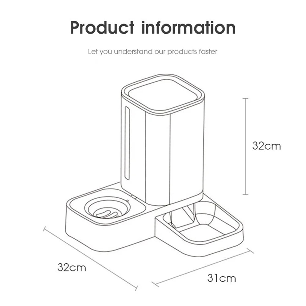 Automatic Auto Pet Feeder 2 In 1 Gravity Food Water Dispenser Chinese Made 🥣