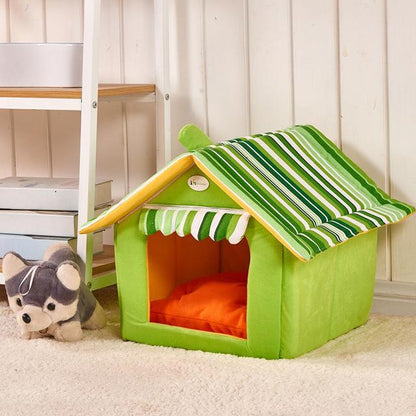 Stylish Striped Washable Pet Bed for Small and Medium Dogs