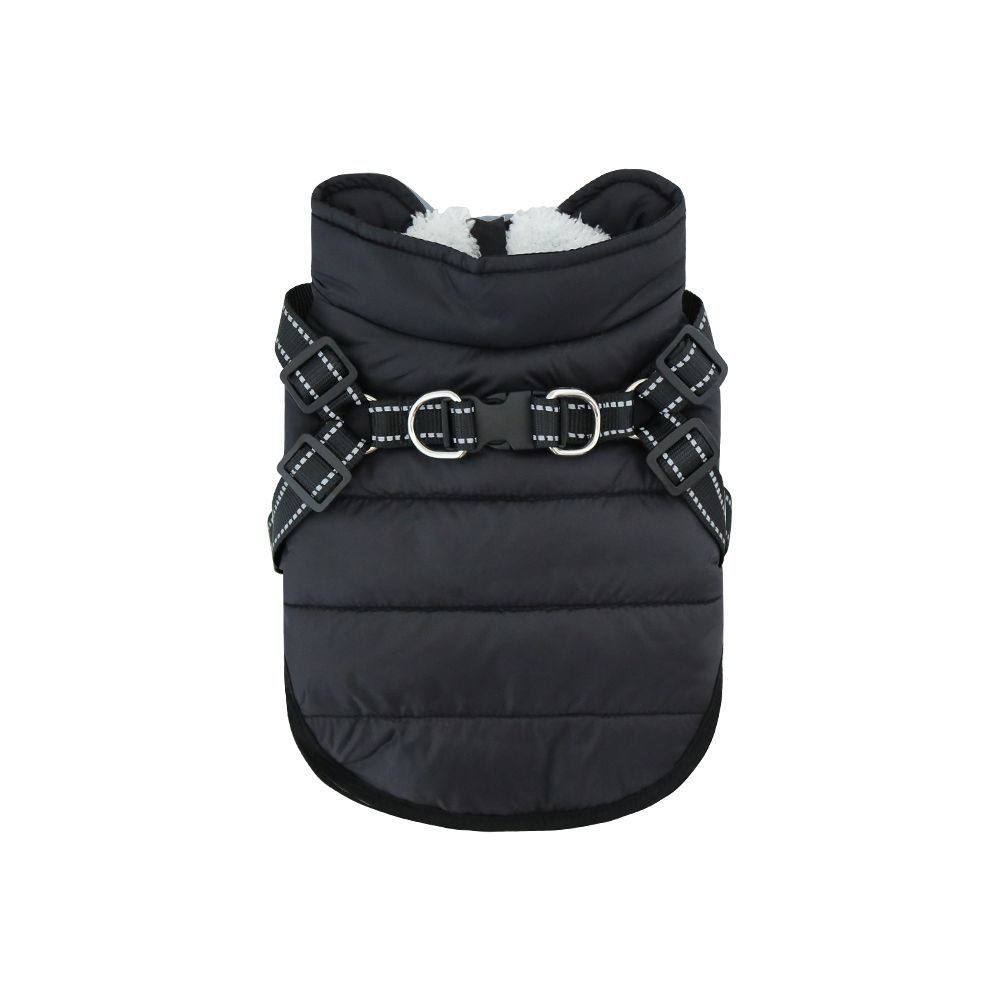 Insulated Fleece-lined Dog Vest With Chest And Back Zipper