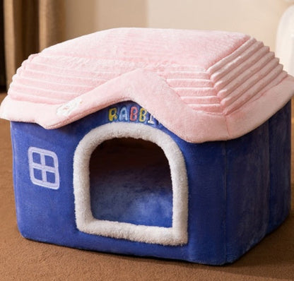 Foldable Dog House Pet Cat Bed Winter Dog Villa Sleep Kennel