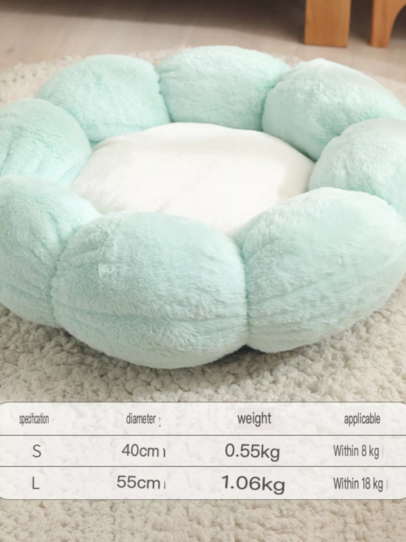 Pet Bed - Round Plush Nest with Soft Integrated Cloud Pillow