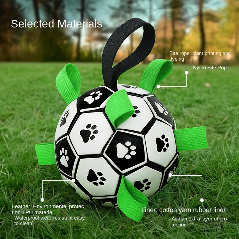 Dog Toy Ball for Teeth Cleaning and Durable Chewing Dog Soccer Ball for Outdoor Use - Purrfect Pet Kingdom