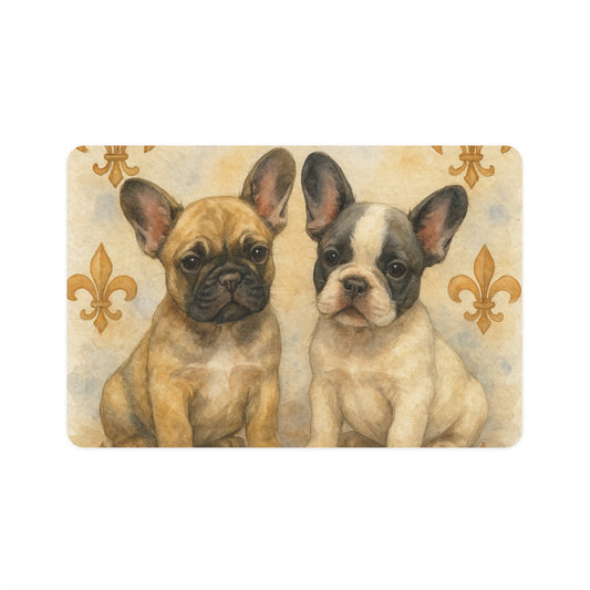 Pet Food Mat (12x18) - French Bulldog puppies