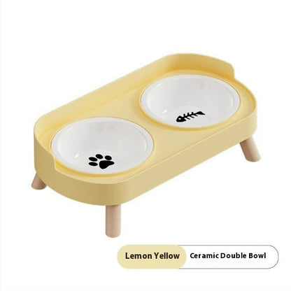 Stainless Steel Double Bowl Ceramic Water And Grain