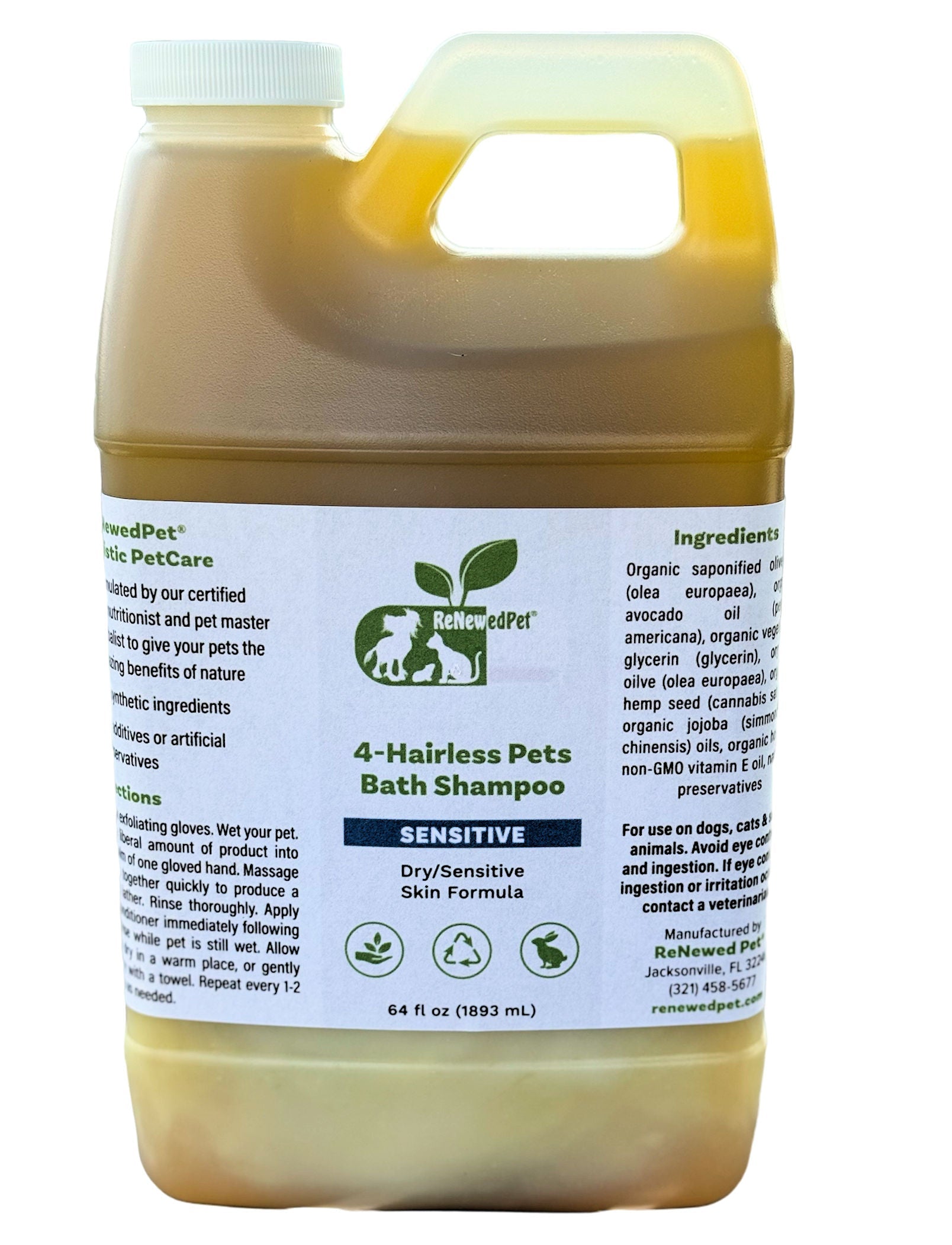 4 - HAIRLESS PETS SENSITIVE SHAMPOO - 4 Nudie Pets - ReNewedPet