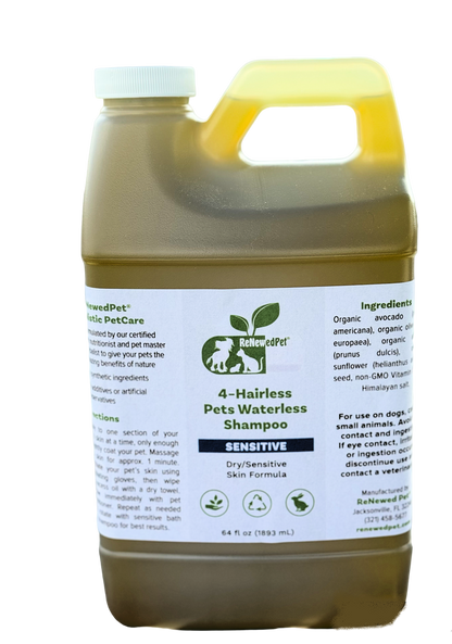 Premium Waterless Shampoo for Hairless Pets Sensitive Skin