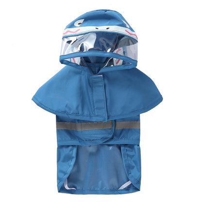Milou & Lumi Waterproof Raincoat with Hood - Blue Shark