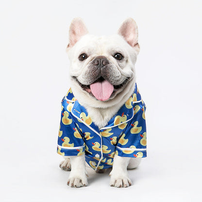 Silk Dog Pajamas Duck Print Soft Sleepwear 🦆