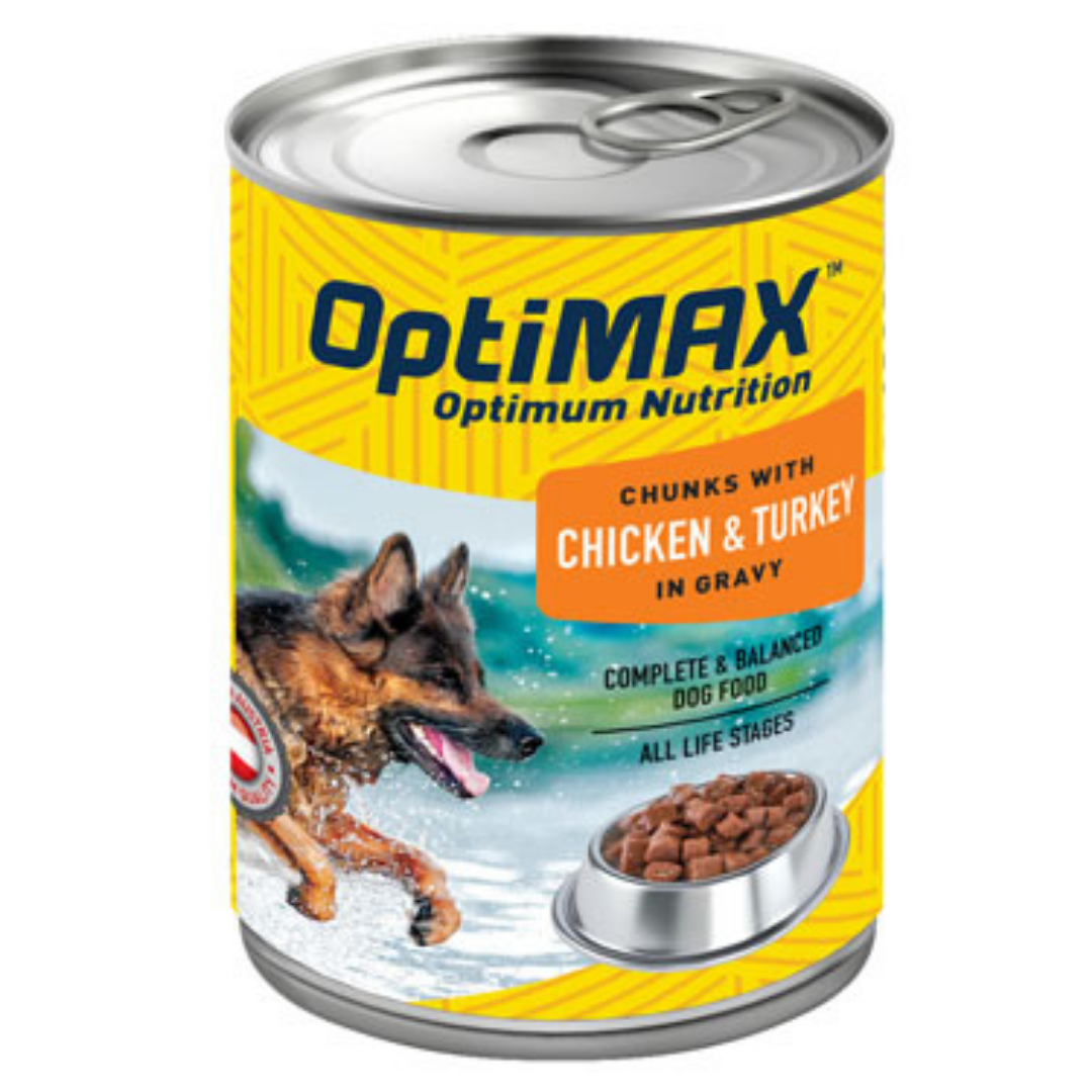 Optimax Chicken and Turkey Premium Wet Dog Food 14.6oz Can