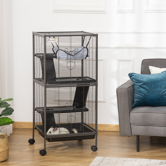Small Animal Cage 4-Tier – Large Metal Ferret & Chinchilla Pen