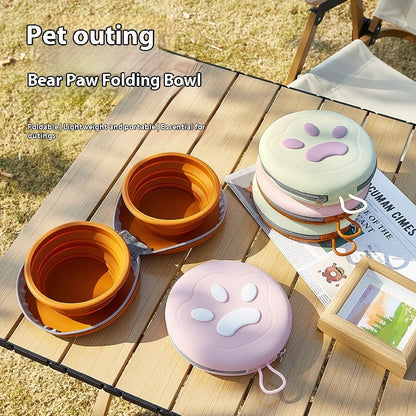 Integrated Folding Pet Double Bowl Outdoor Dedicated