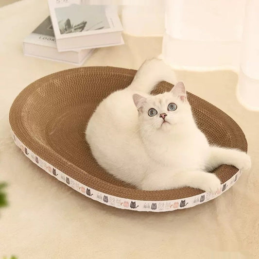 Purrfect Pet Kingdom Cat Scratch Board And Cat Nest Integrated, Wear-resistant An (Cat Scratch Board, Elliptical Small Size) - Premium Cat Scratching