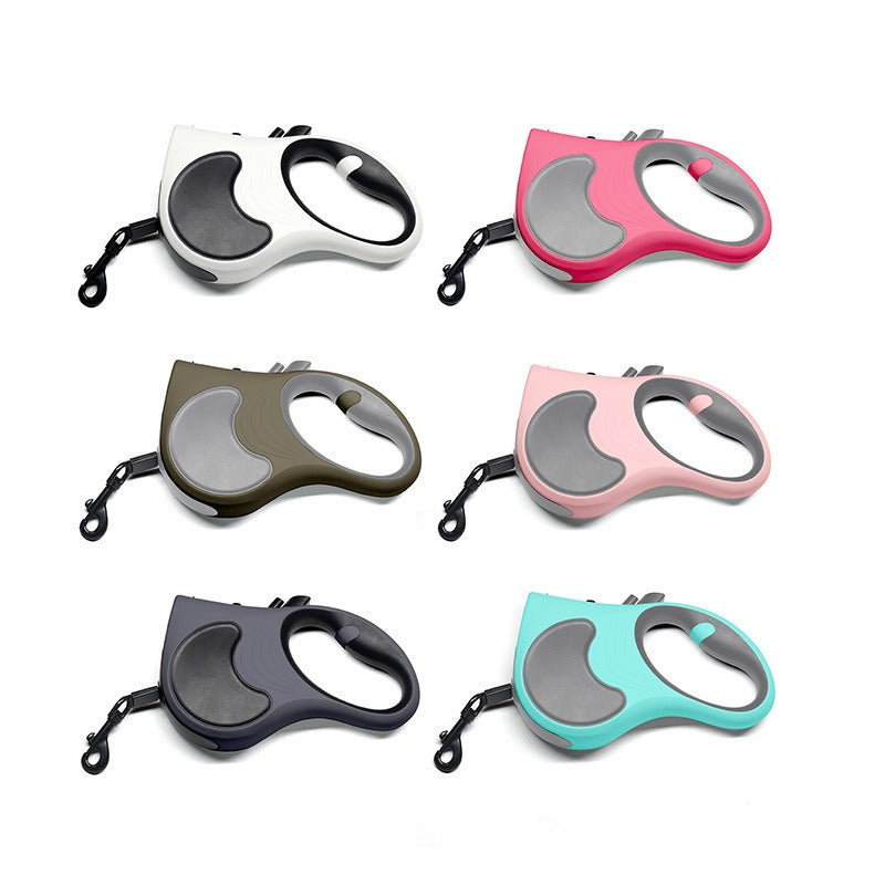 Small and medium-sized dog leash with light automatic telescopic