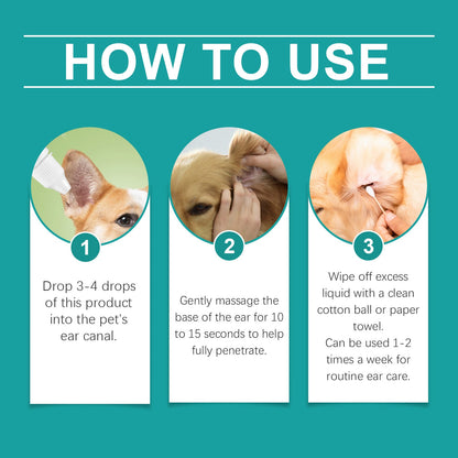 Gentle Ear Wash for Dogs and Cats for Fast Itch Relief Care