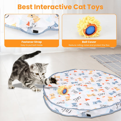 Cat Toys Ball Fast Rolling in Pouch Rechargeable Motion