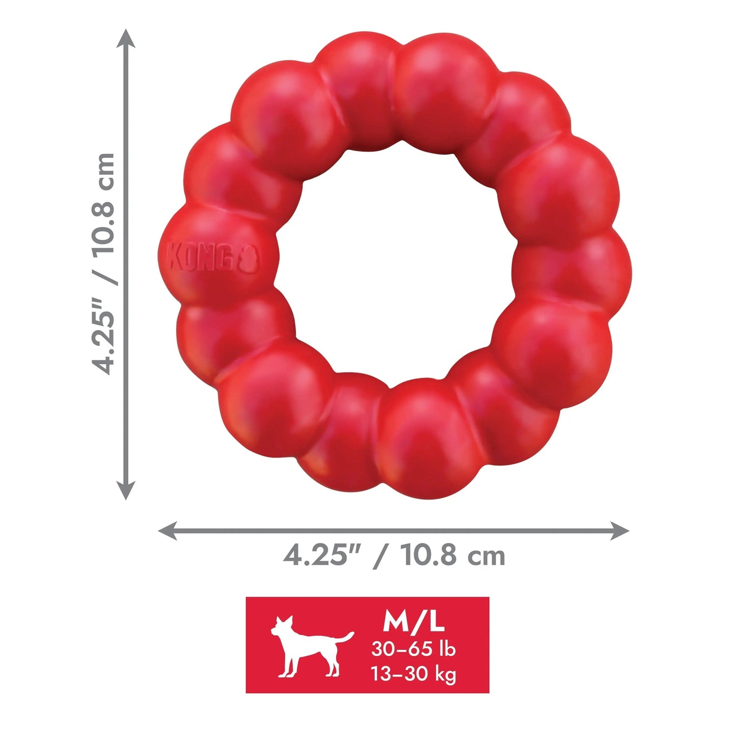 KONG® Ring Dog Toy Medium Large Durable Chew Fetch