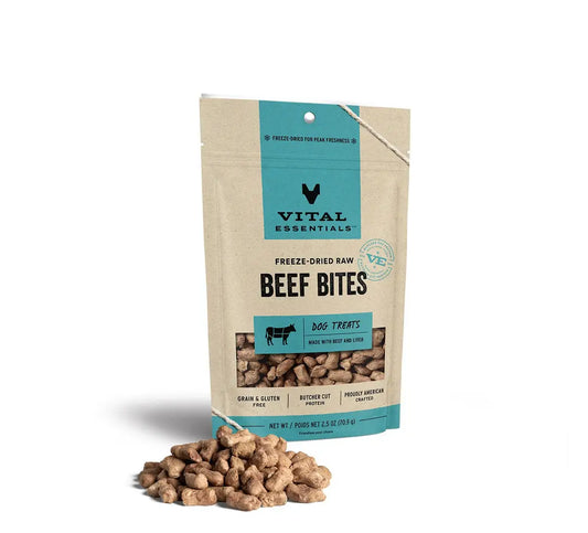 Vital Essentials Beef Bites Freeze-Dried Raw Dog Treats 2.5
