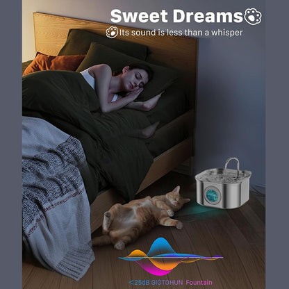 Cat Water Fountain Stainless Steel,108oz 3.2L Cat Fountain F