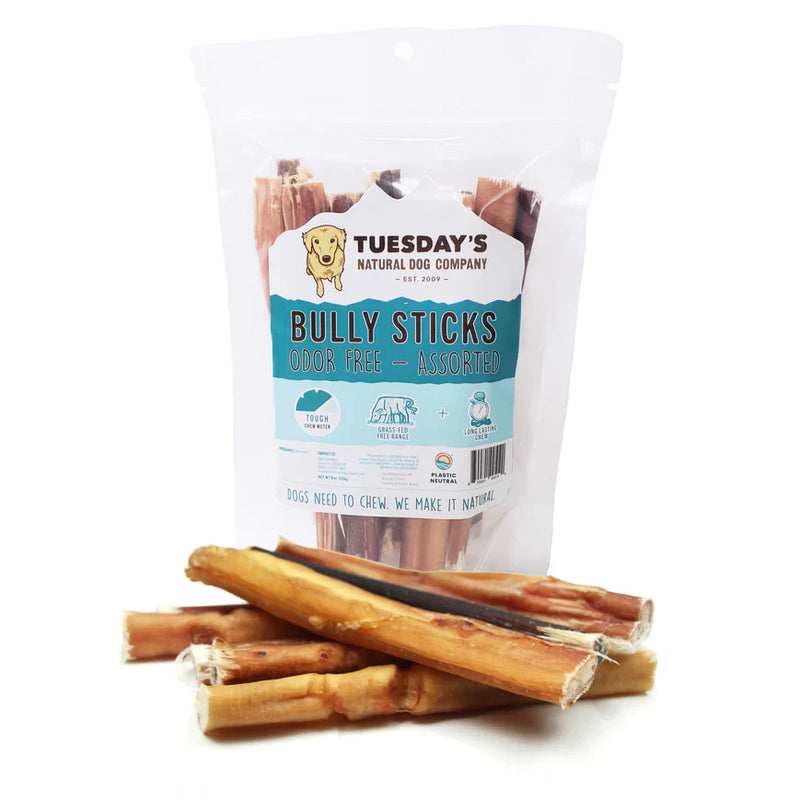 The Natural Dog Company 6" Bully Sticks Odor Free - 8 OZ Pack