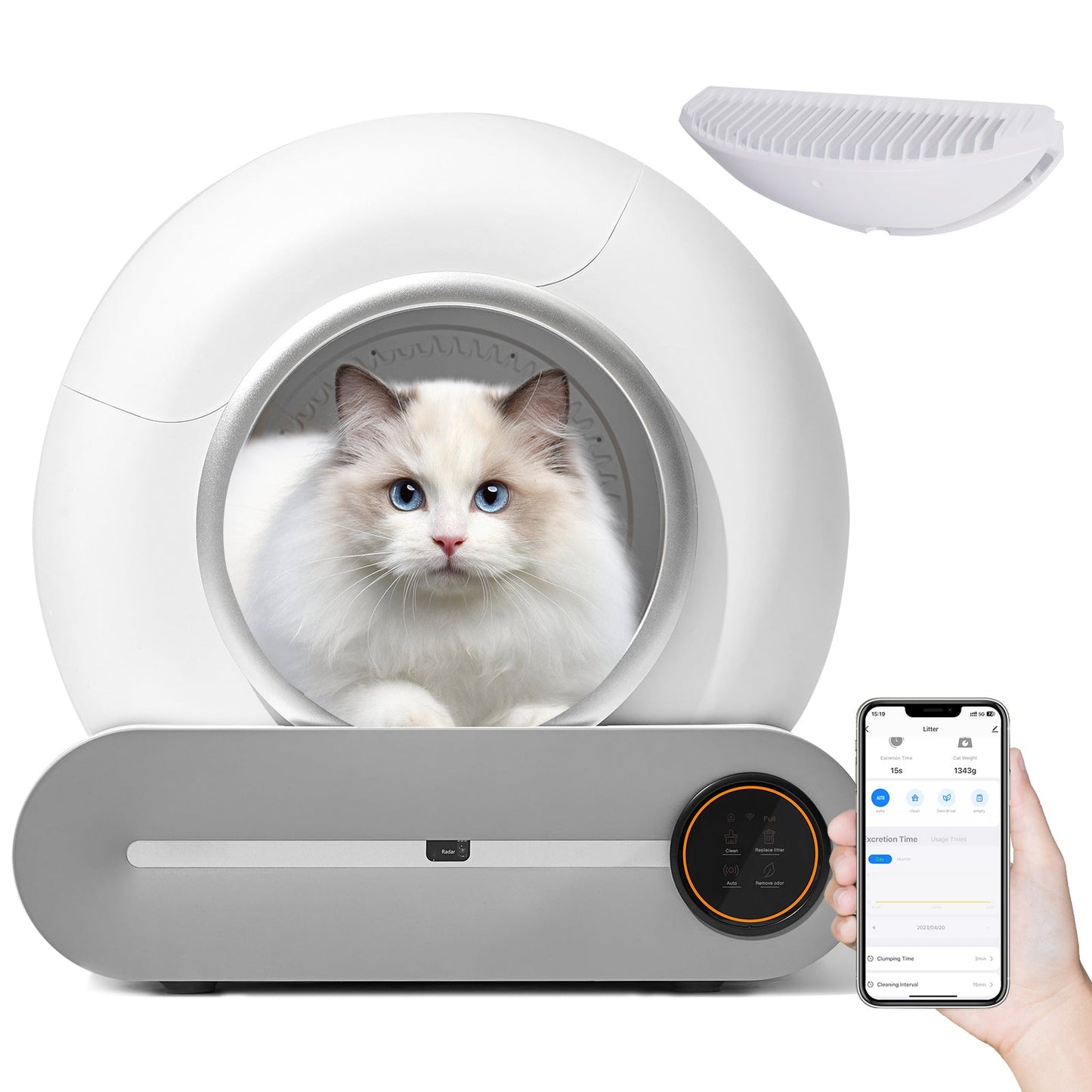 Cat Litter Box Automatic WiFi - Self-Cleaning Padded
