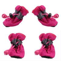 New 4pcs Pet Dog Shoes Anti-slip Rain Snow Boot Thick Warm