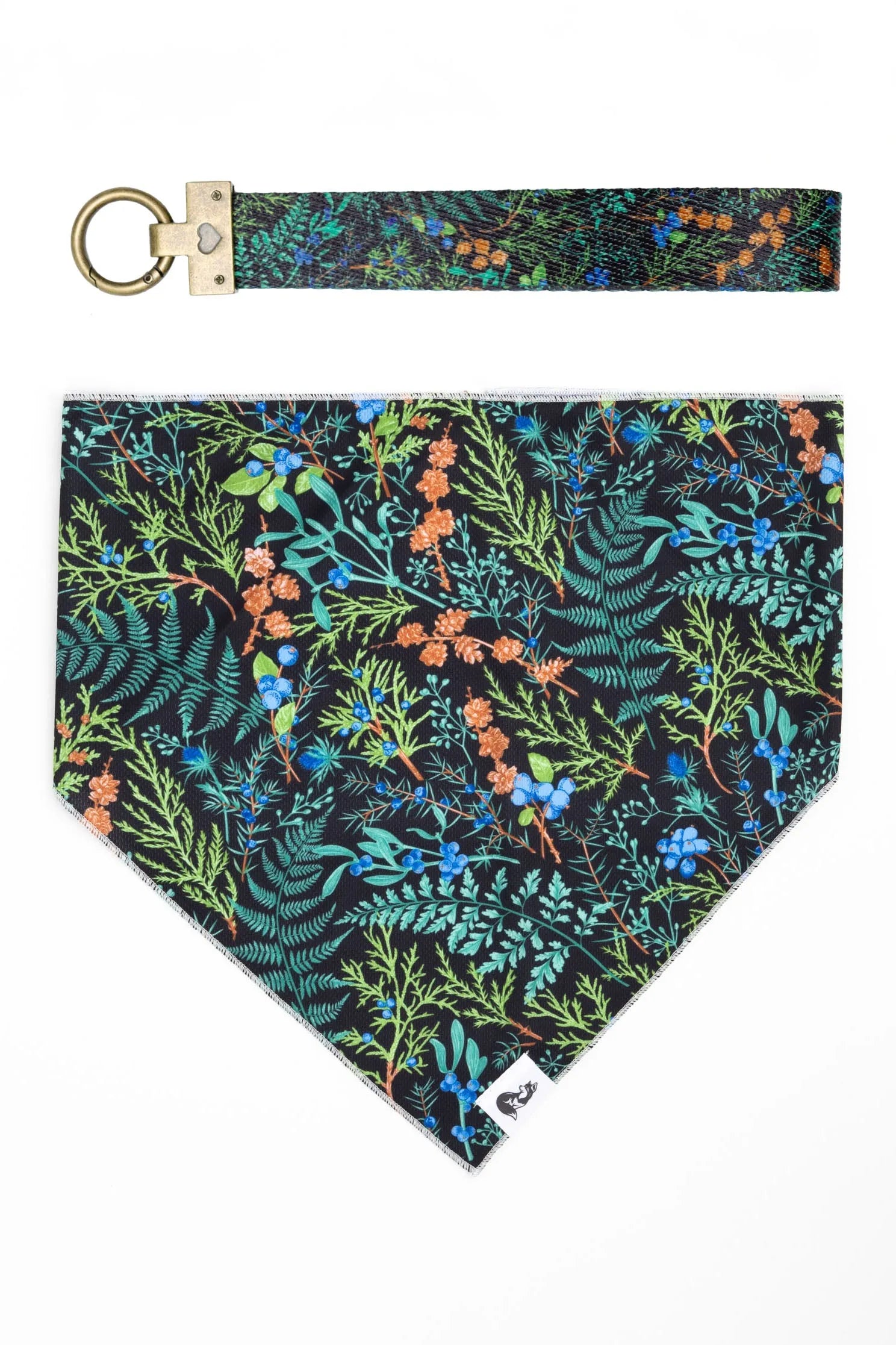 Magical Fern Forest Dog Bandana & Matching Keychain - Purrfect Pet Kingdom