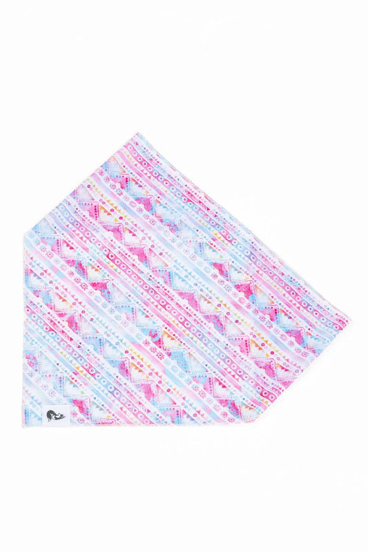 Dog Bandana Pink Blue Tribal Boho Southwest Design ✅