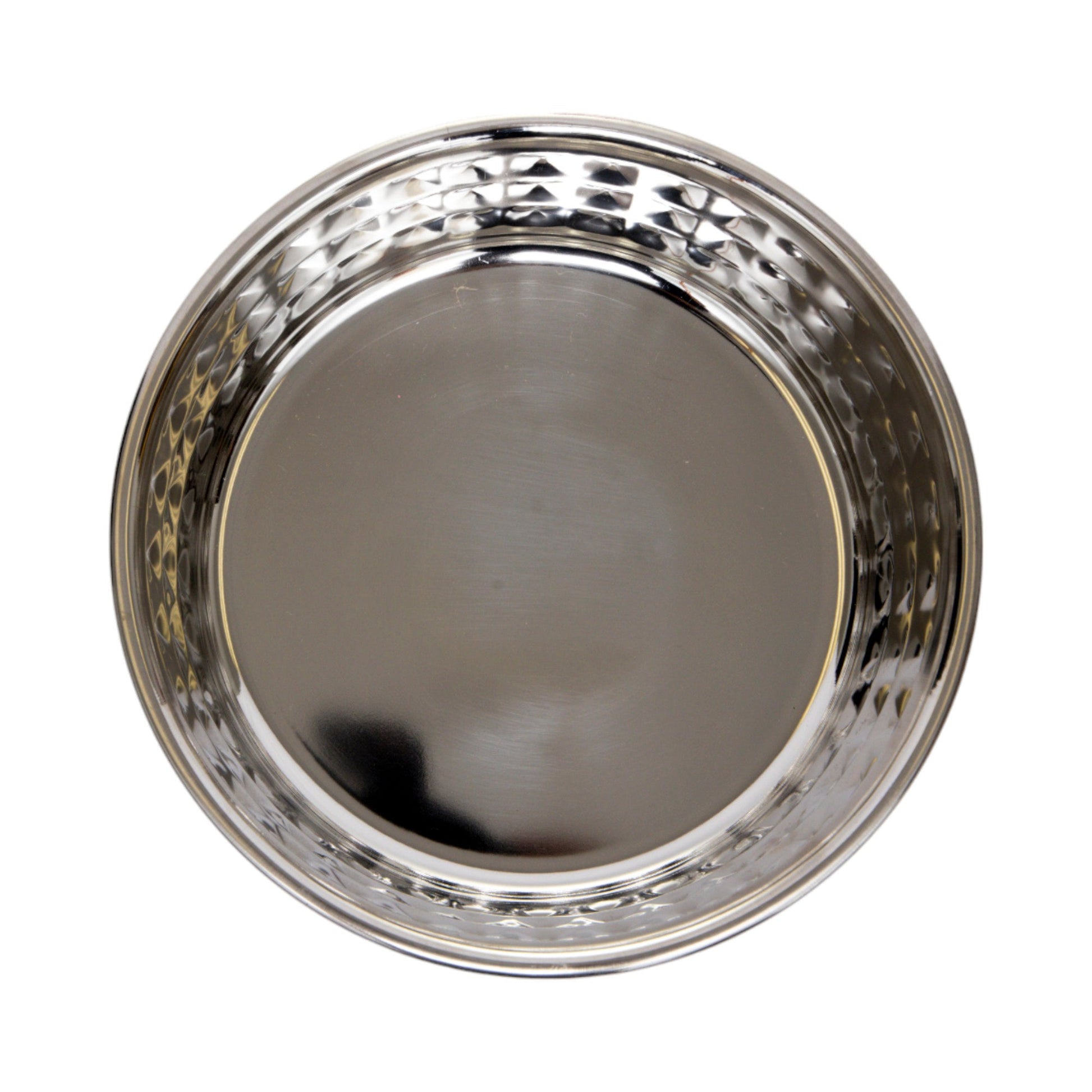 Country Living Set of 2 Hammered Stainless Steel Dog Bowls – Ideal for Extra Large Breeds – Rose Quartz/64oz - Purrfect Pet Kingdom