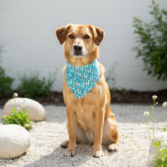 Llama Dog Bandana - detail view