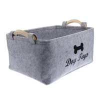 Dog Toy Storage Basket – Felt Organizer Bin for Pets