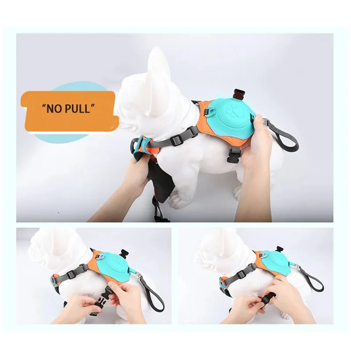 AA05 2-In-1 No Pull Dog Harness with Retractable Leash,Automatic Anti Burst Impact Function,Adjustable Breathable Dog Vest,XS